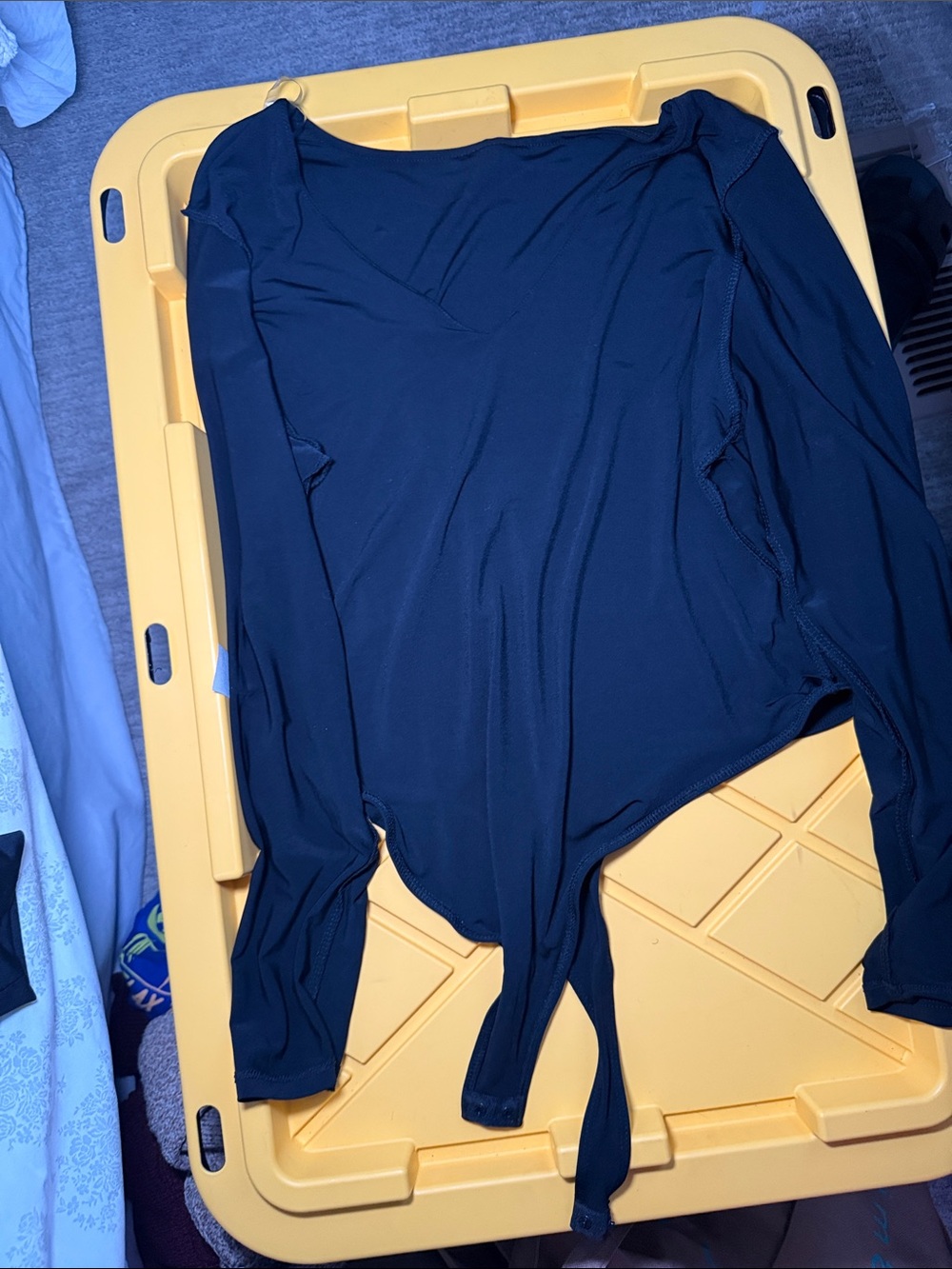 No Boundaries Navy Blue Scoop Neck Bodysuit